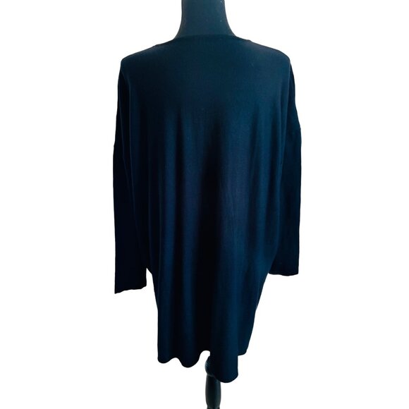 M&V Mickey Mouse Lightweight Oversize Knit Sweater Tunic Black/Silver Glitter M - Picture 2 of 12